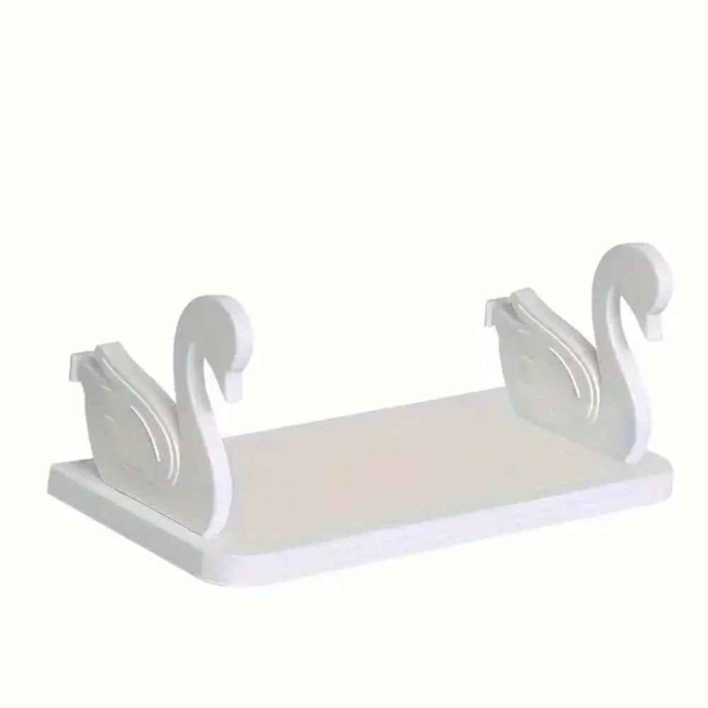 Swan Shaped Wall Mounted White Nursery Shelf